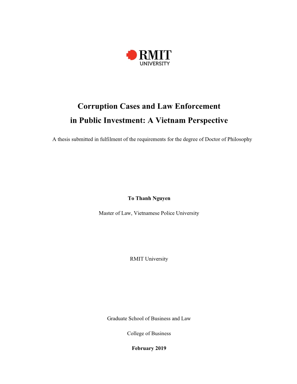 Corruption Cases and Law Enforcement in Public Investment: a Vietnam Perspective