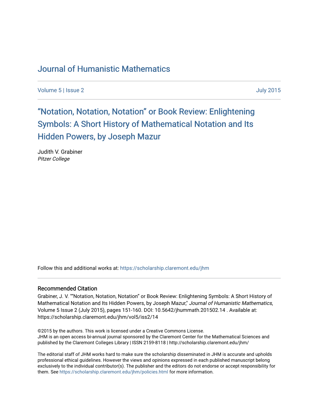 A Short History of Mathematical Notation and Its Hidden Powers, by Joseph Mazur