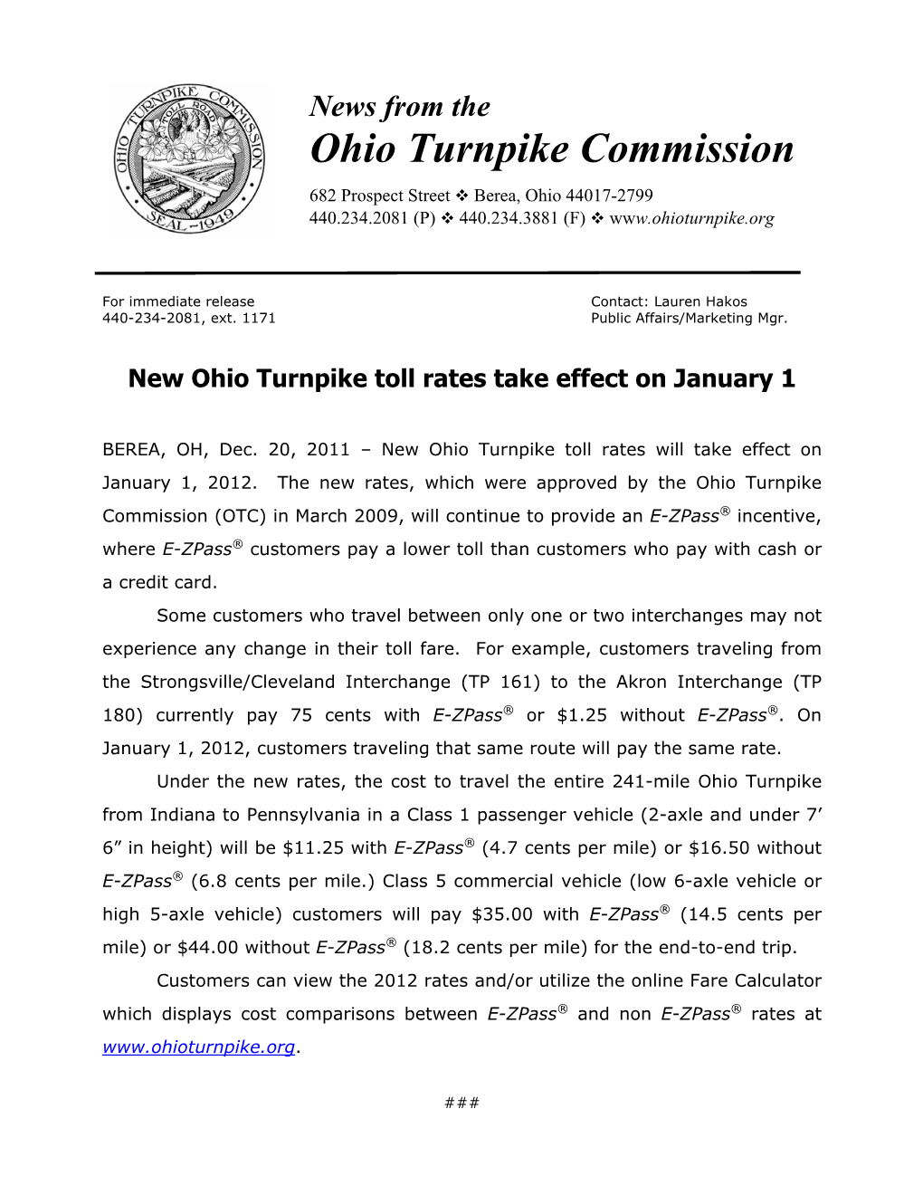 Ohio Turnpike Commission