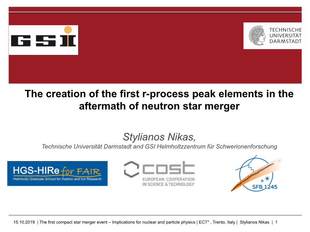 The Creation of the First R-Process Peak Elements in the Aftermath of Neutron Star Merger