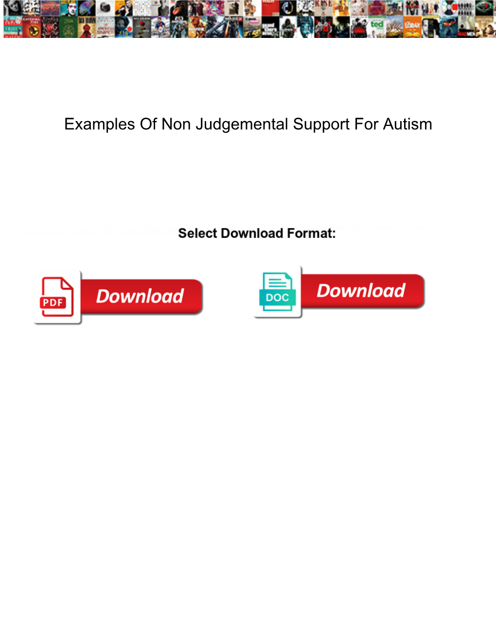 Examples of Non Judgemental Support for Autism