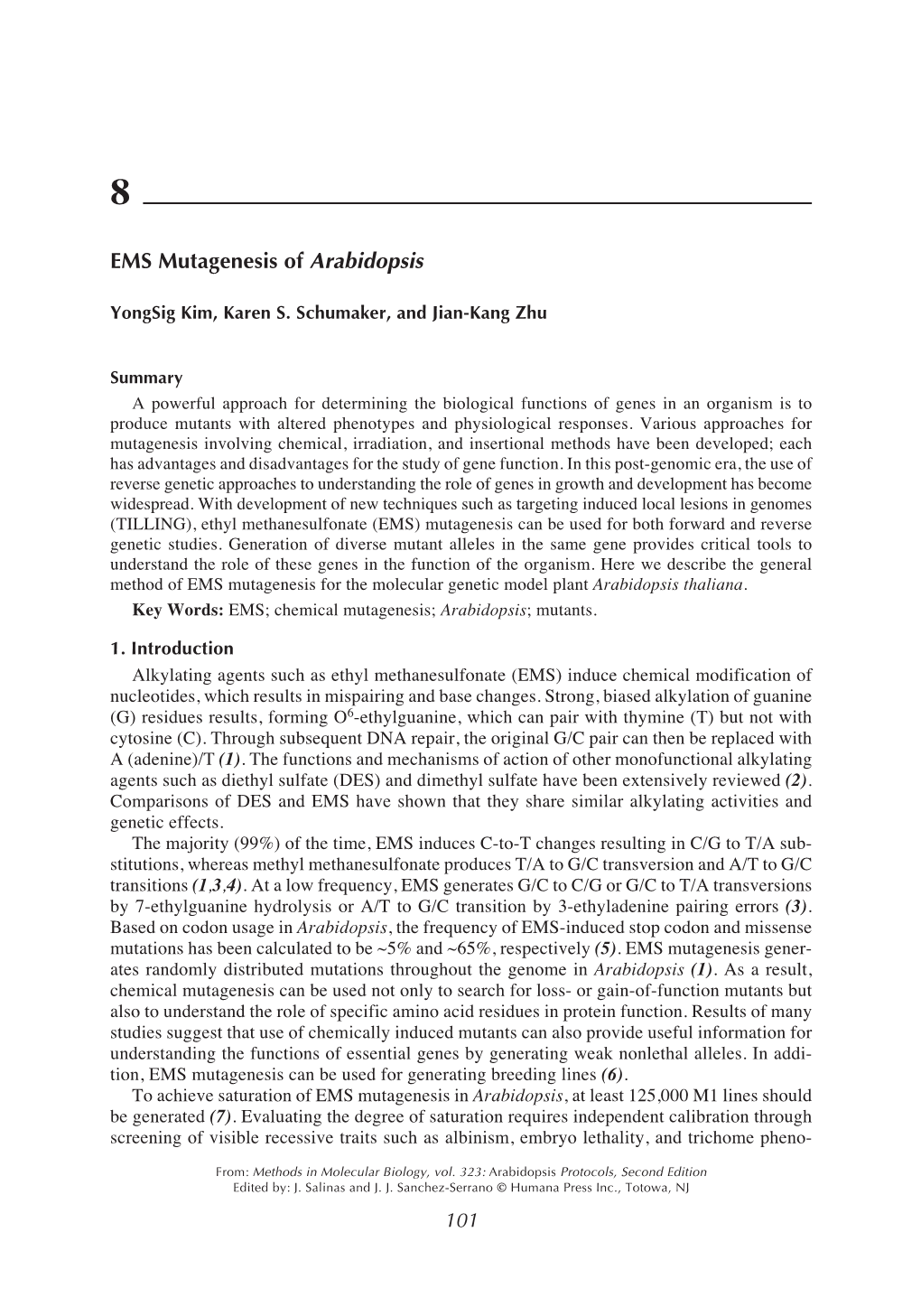 EMS Mutagenesis of Arabidopsis