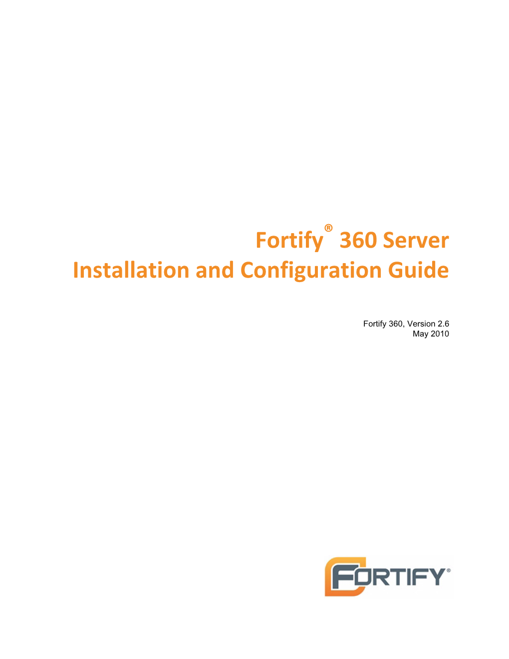 Fortify 360 Server Installation and Configuration Guide