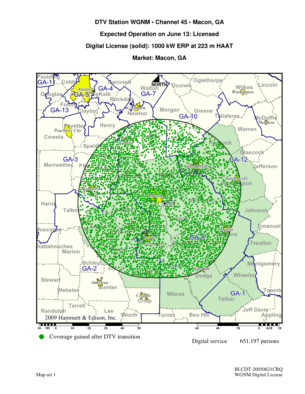 DTV Station WGNM • Channel 45 • Macon, GA Expected Operation on June 13: Licensed