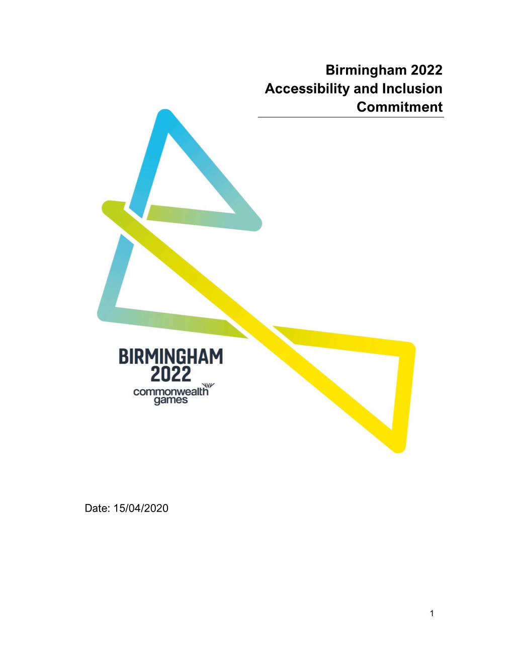 Birmingham 2022 Accessibility and Inclusion Commitment