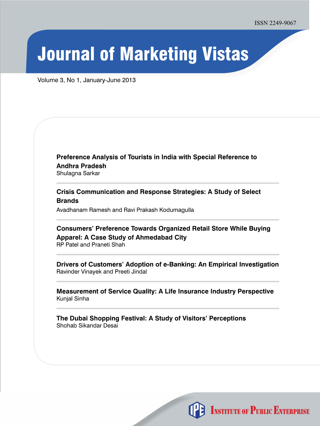 Journal of Marketing Vistas