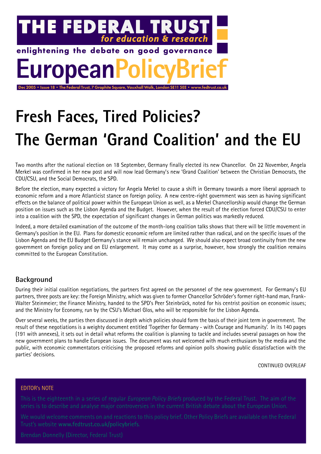 Grand Coalition’ and the EU