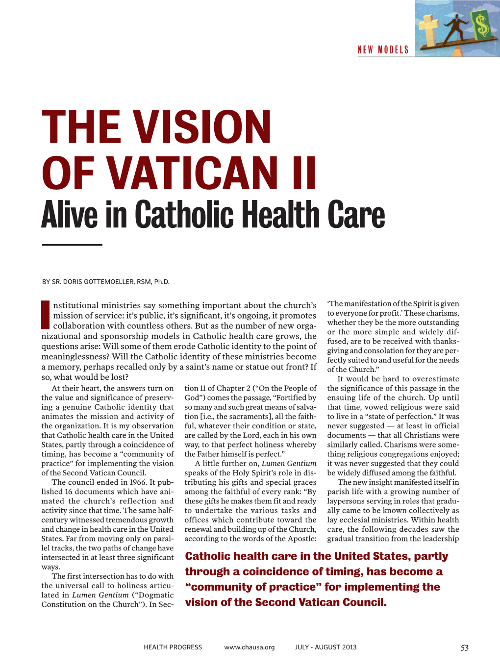 The Vision of Vatican II-Alive in Catholic Health Care