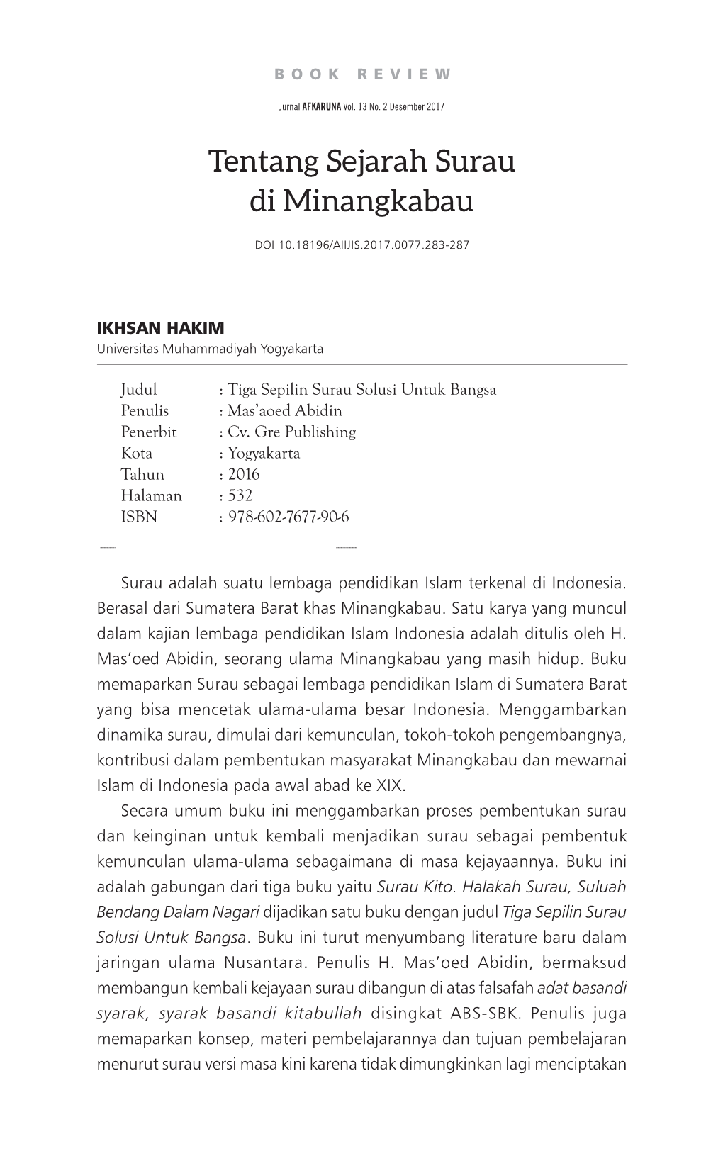 Tentang Sejarah Surau Di Minangkabau