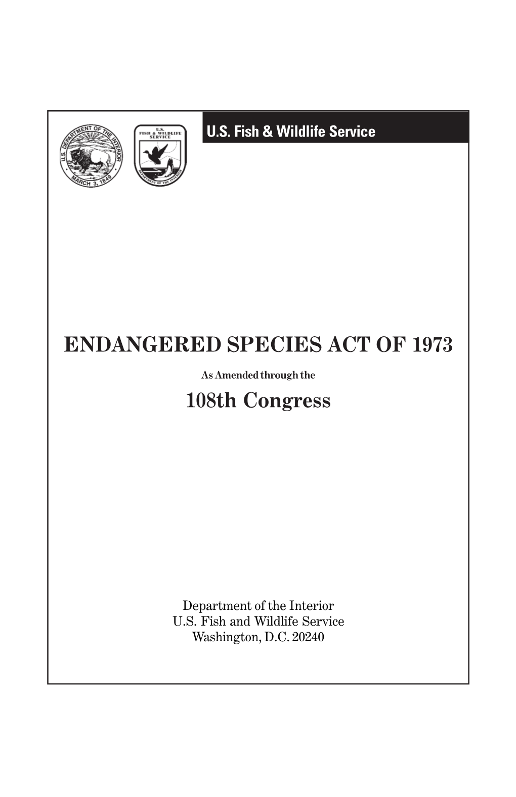 Endangered Species Act of 1973