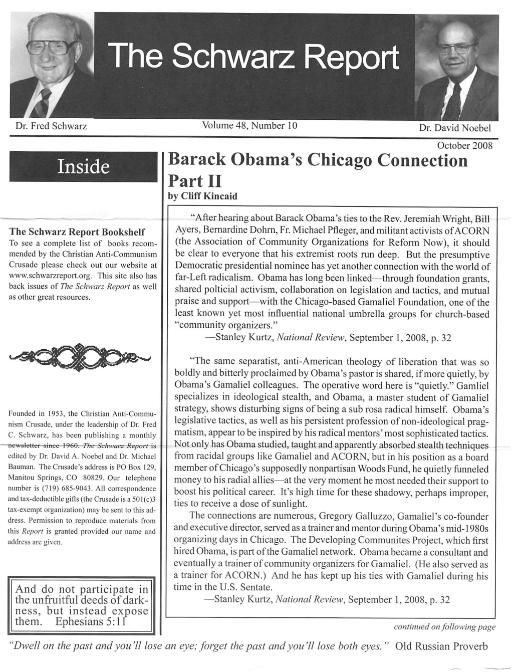 Barack Obama's Chicago Connection Part II by Cliff Kincaid 