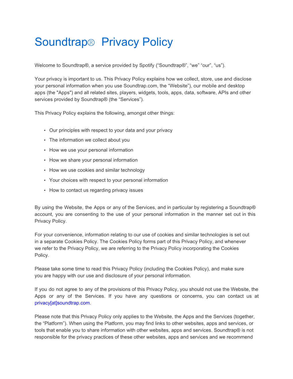 Soundtrap​® ​Privacy Policy