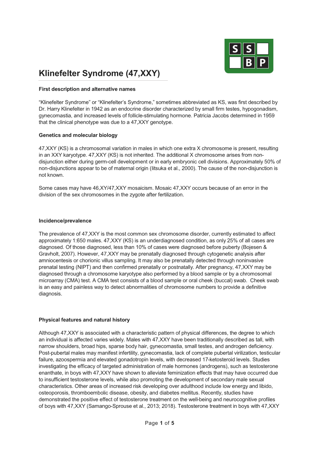 Klinefelter Syndrome (47,XXY)