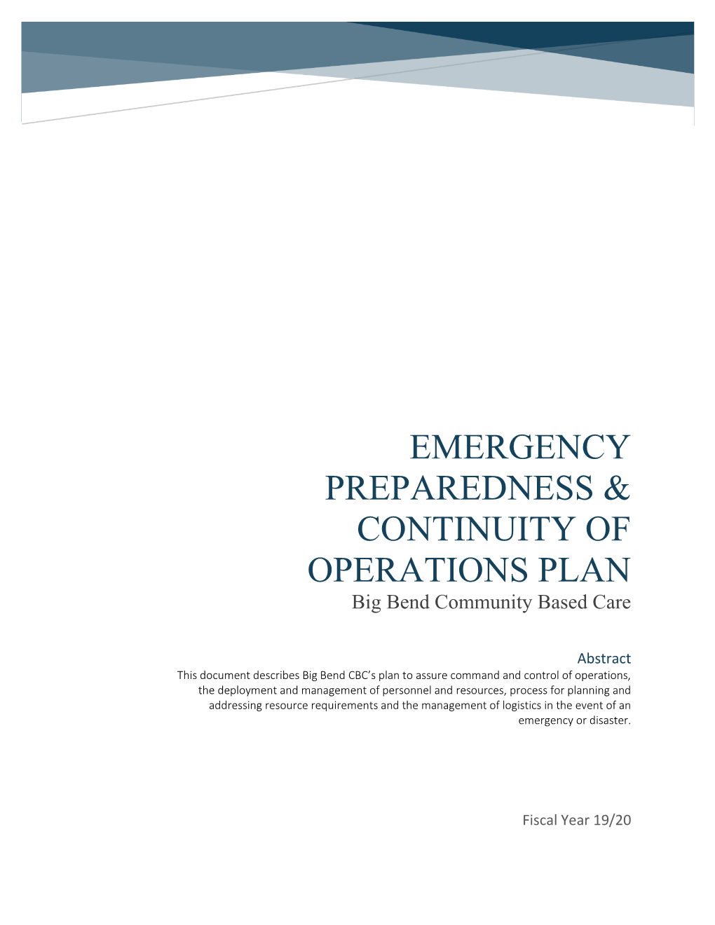 Emergency Preparedness & Continuity of Operations Plan