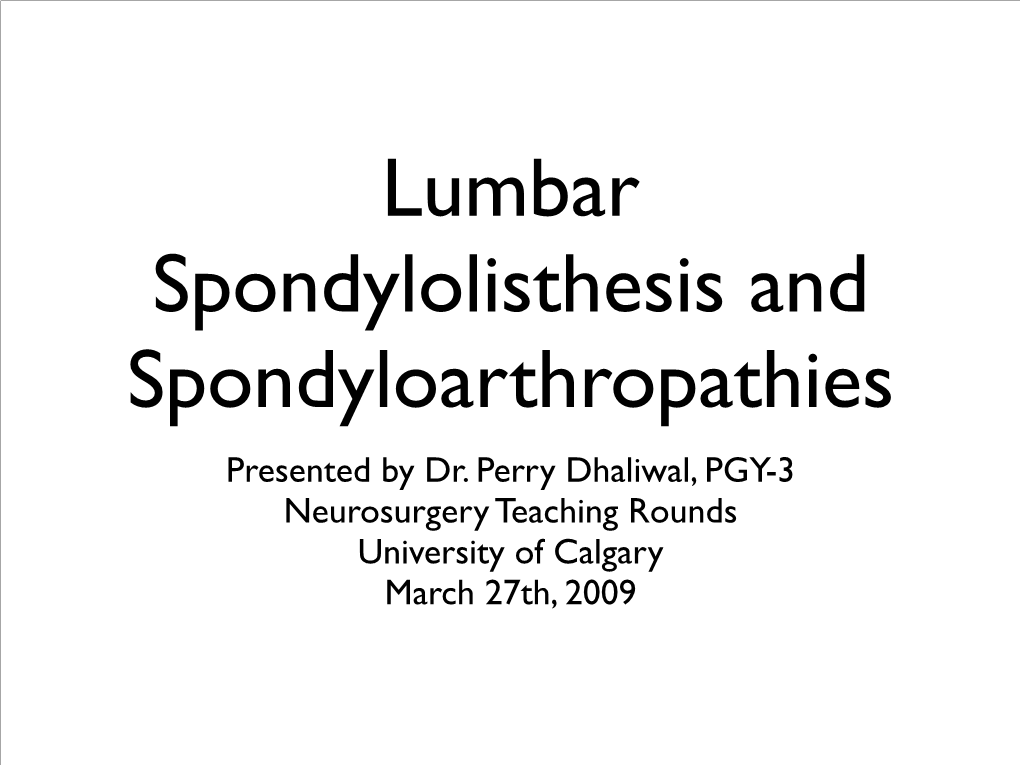 Spine12 (PD) Spondylolisthesis and Spondyloarthropathies.Pdf