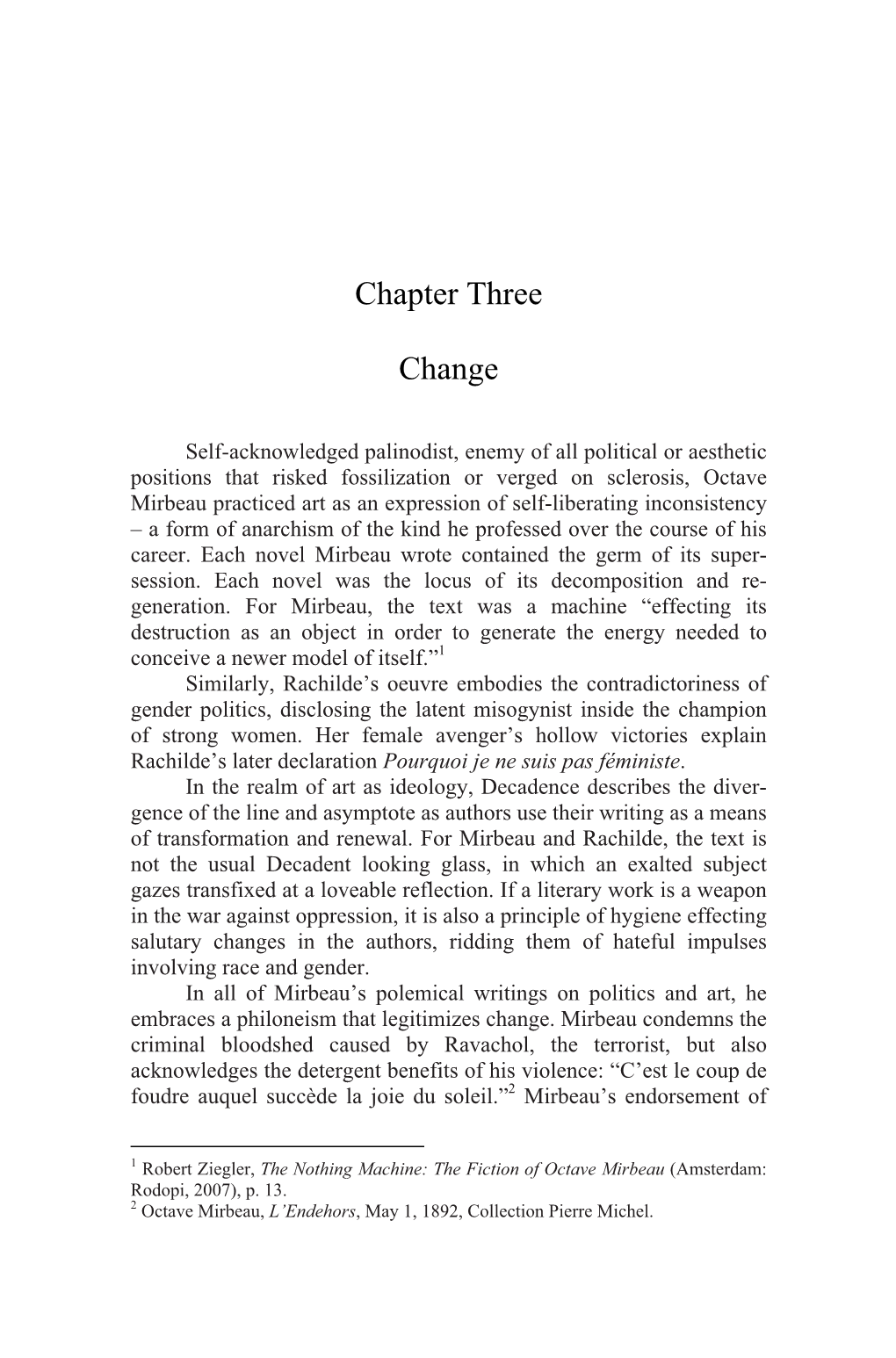 Chapter Three Change