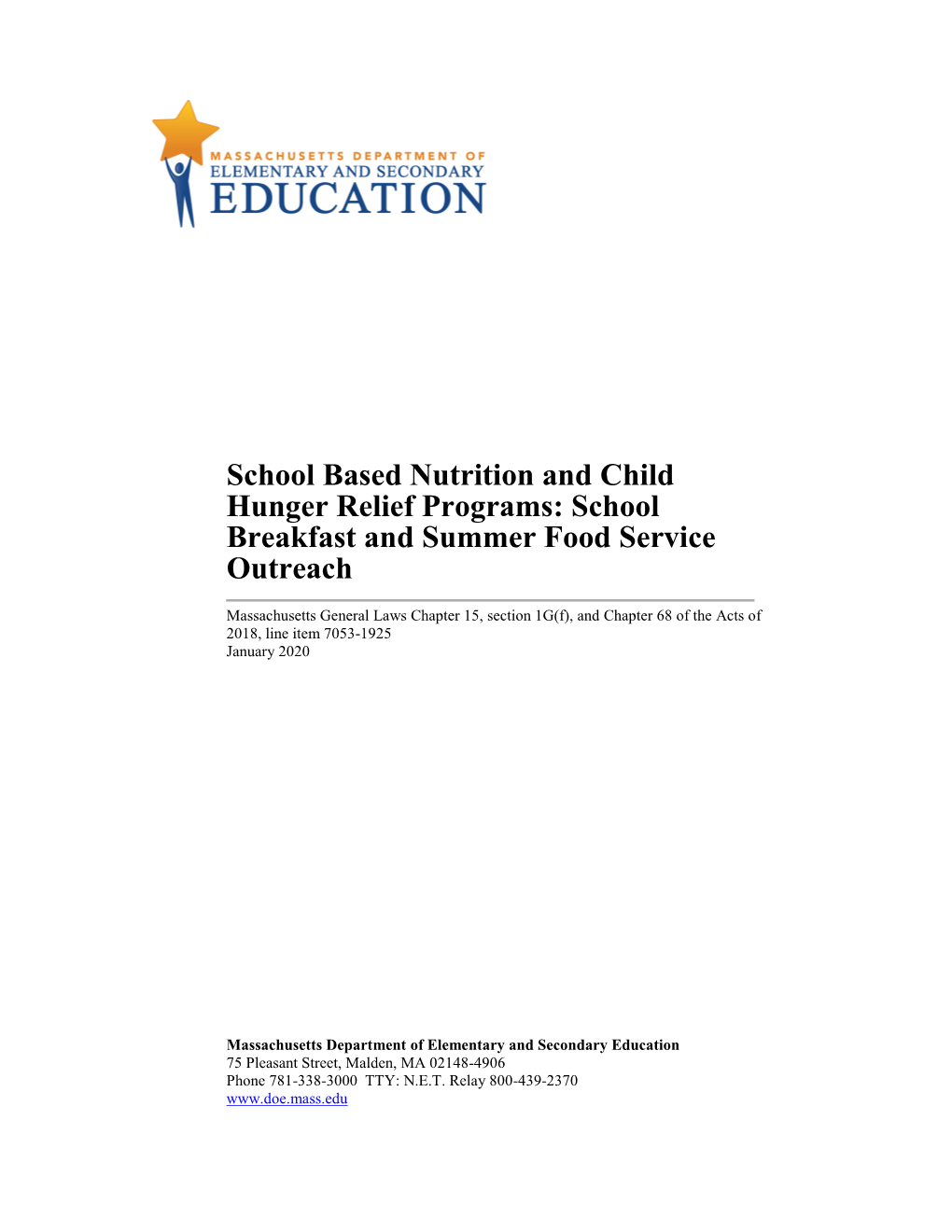 School Based Nutrition FY15-FY19