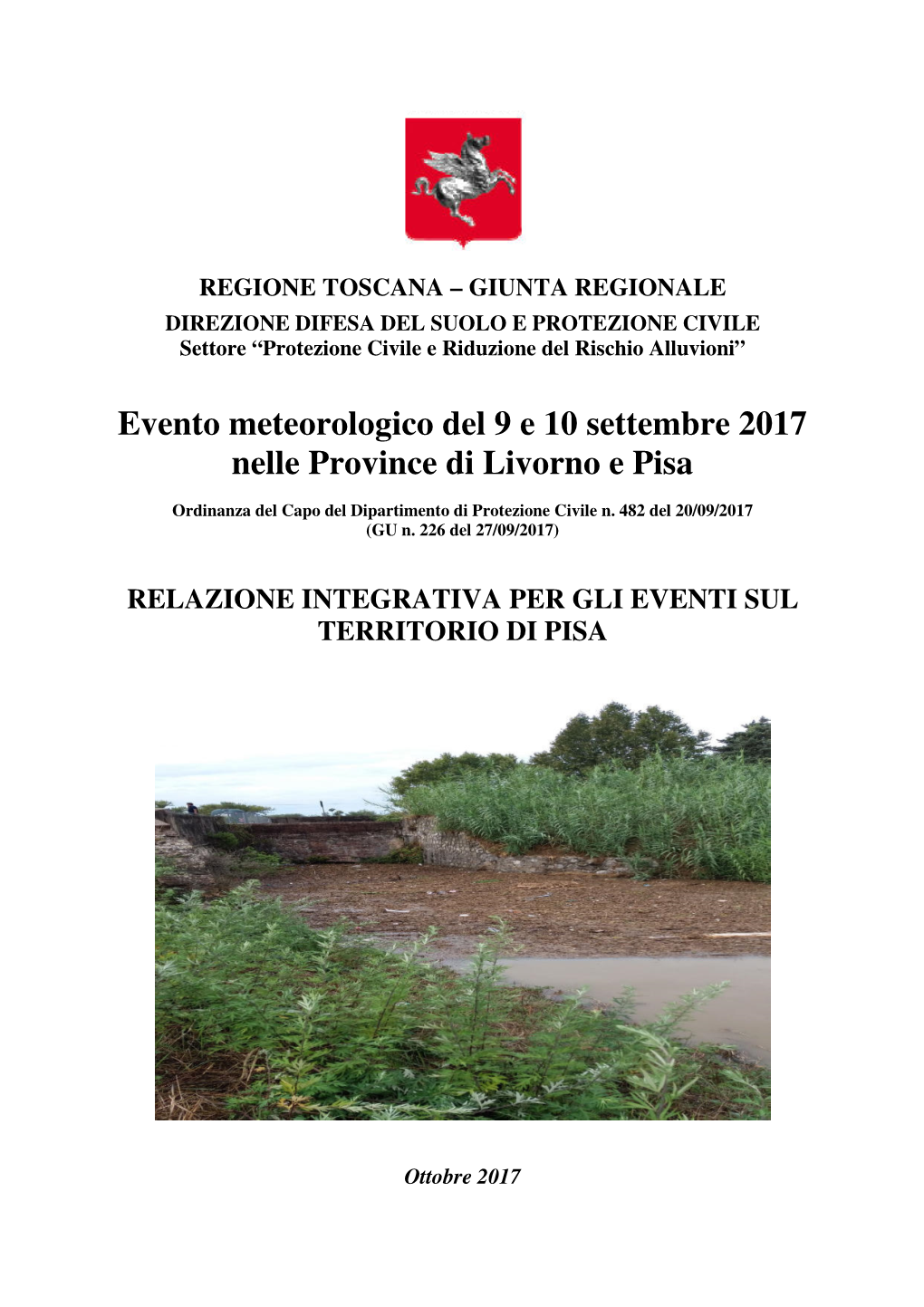 Evento Meteorologico Del 9 E 10 Settembre 2017 Nelle Province Di Livorno E Pisa