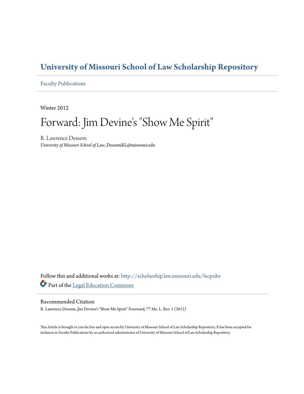 Jim Devine's "Show Me Spirit" R