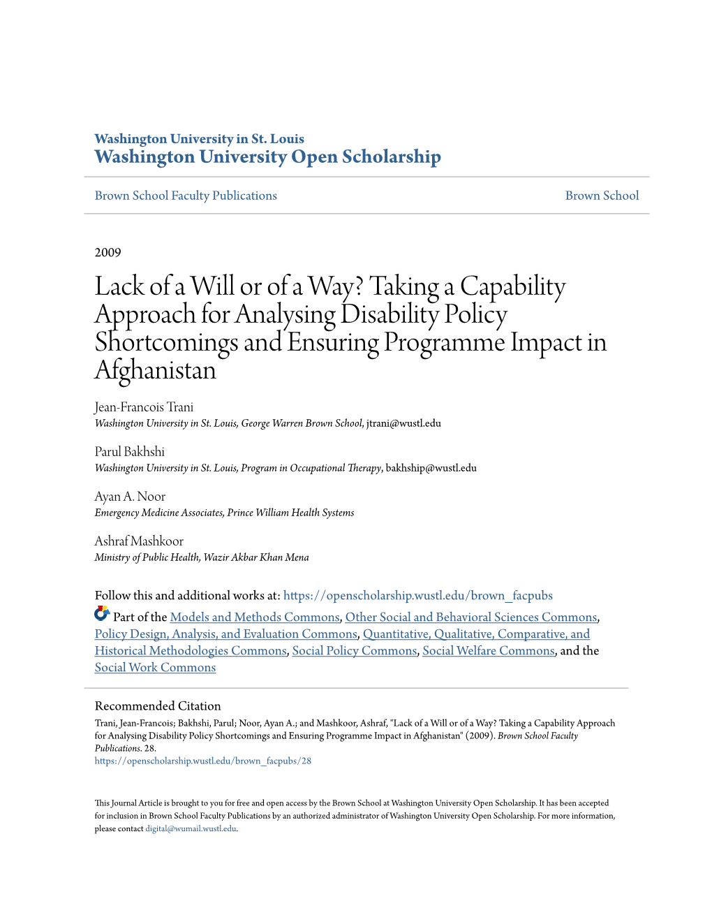 Lack of a Will Or of a Way? Taking a Capability Approach for Analysing