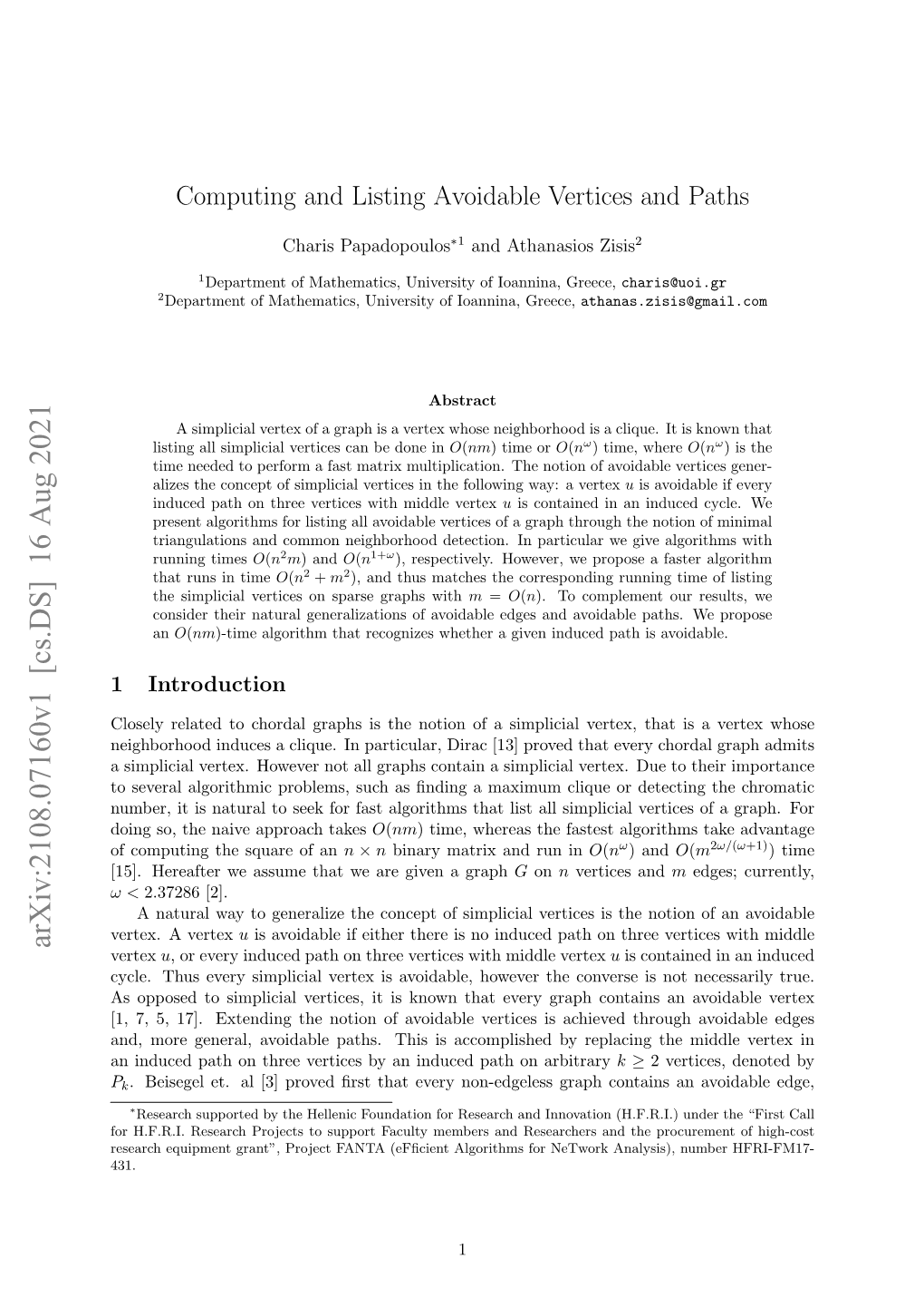 Computing and Listing Avoidable Vertices and Paths