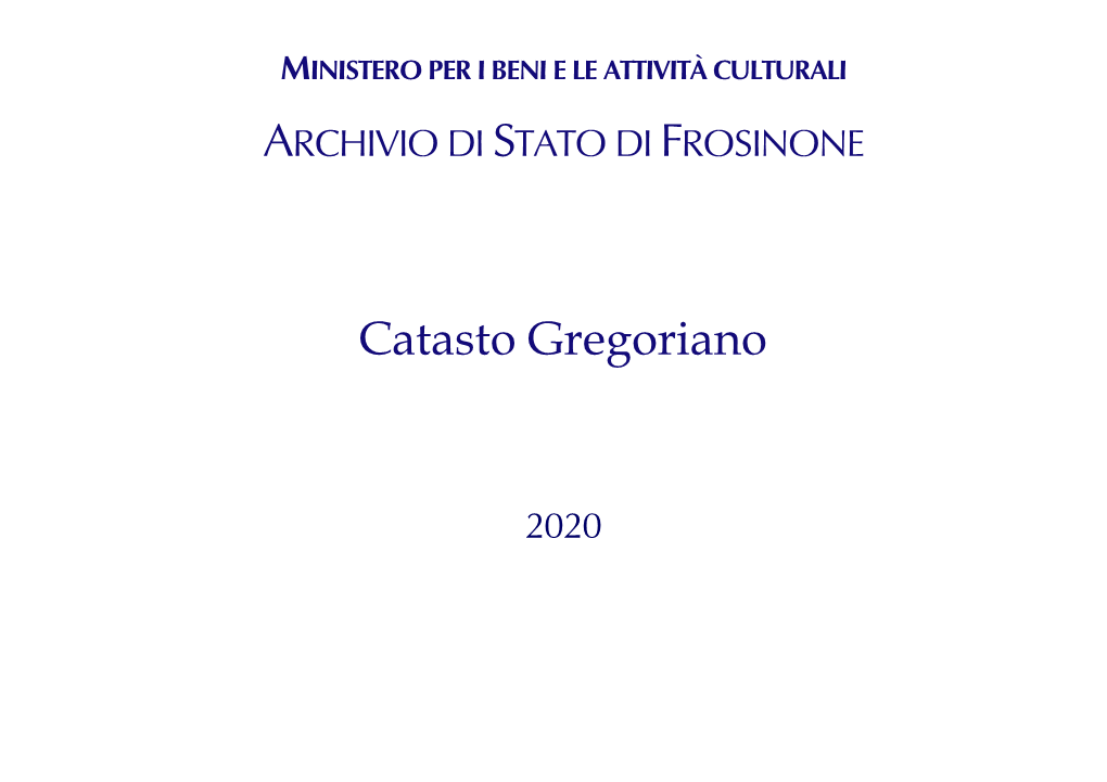 Catasto Gregoriano