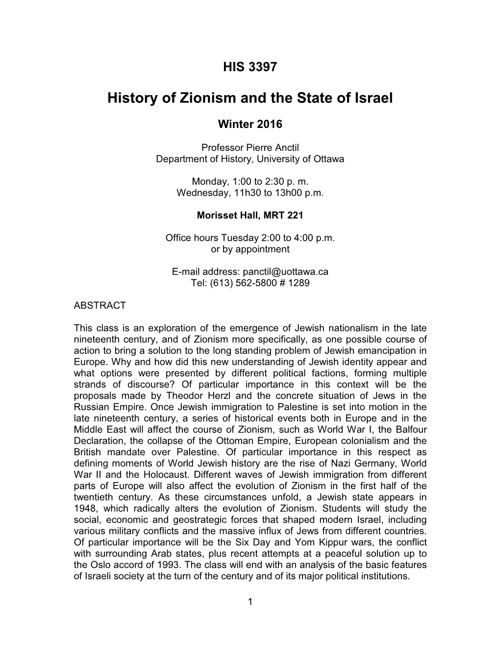 History of Zionism and the State of Israel