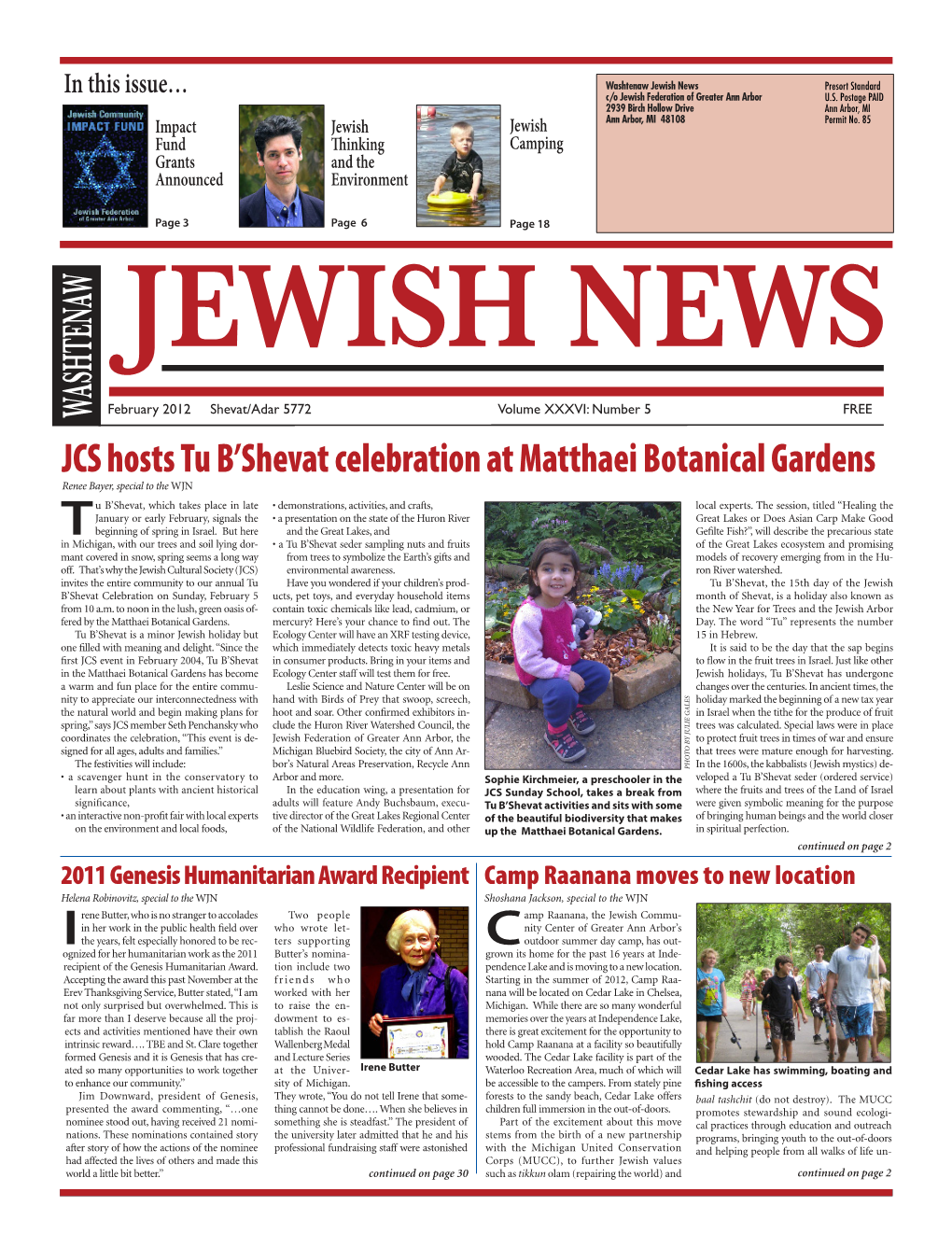 JCS Hosts Tu B'shevat Celebration at Matthaei Botanical Gardens
