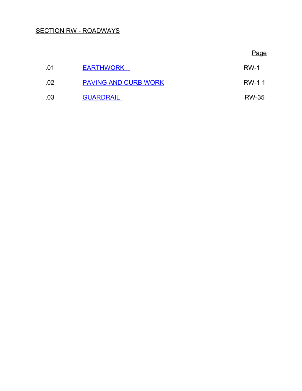 Section Rw Roadways