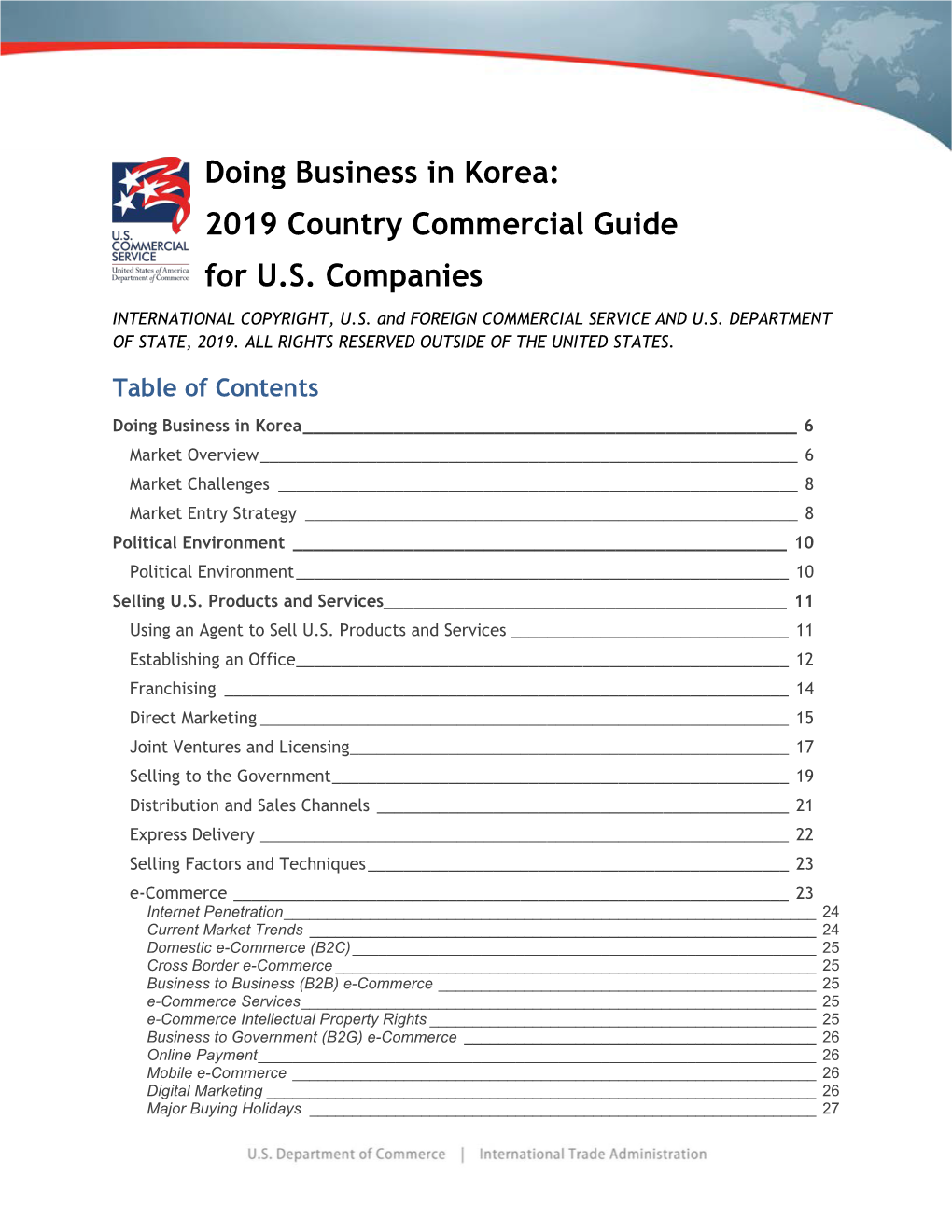 Doing Business in Korea: 2019 Country Commercial Guide for U.S