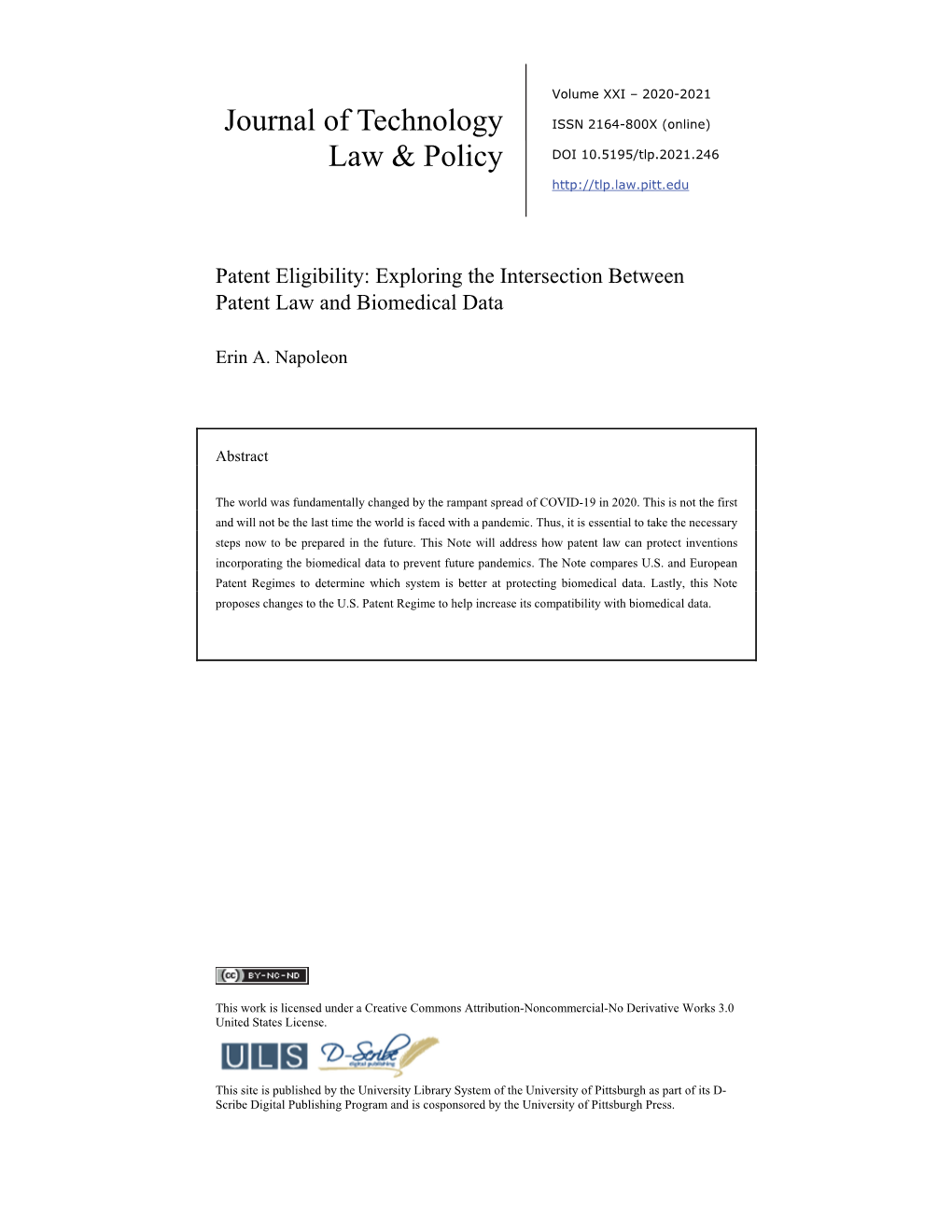 Journal of Technology Law & Policy