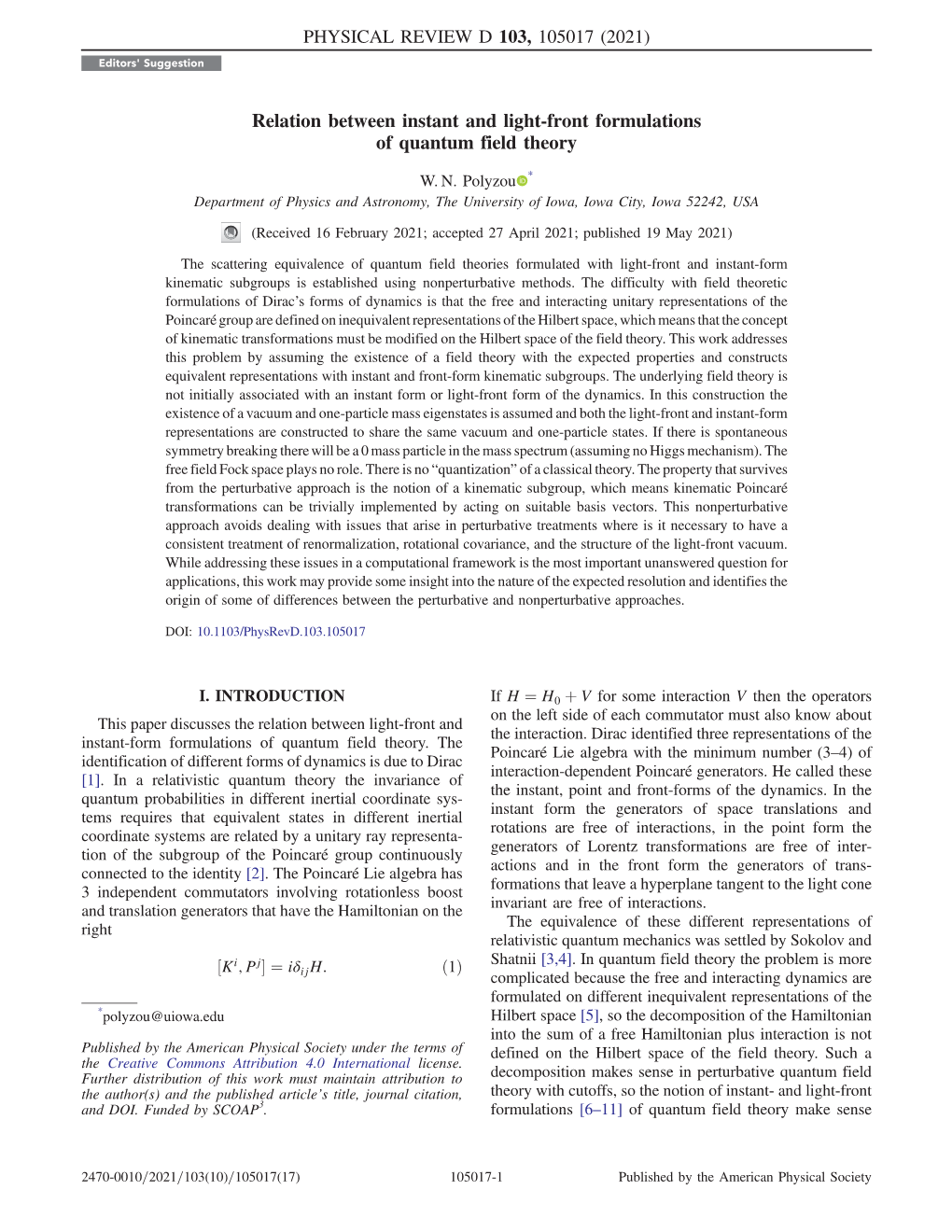 Relation Between Instant and Light-Front Formulations of Quantum Field Theory