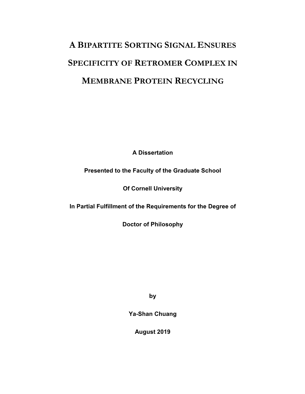 A Bipartite Sorting Signal Ensures Specificity Of