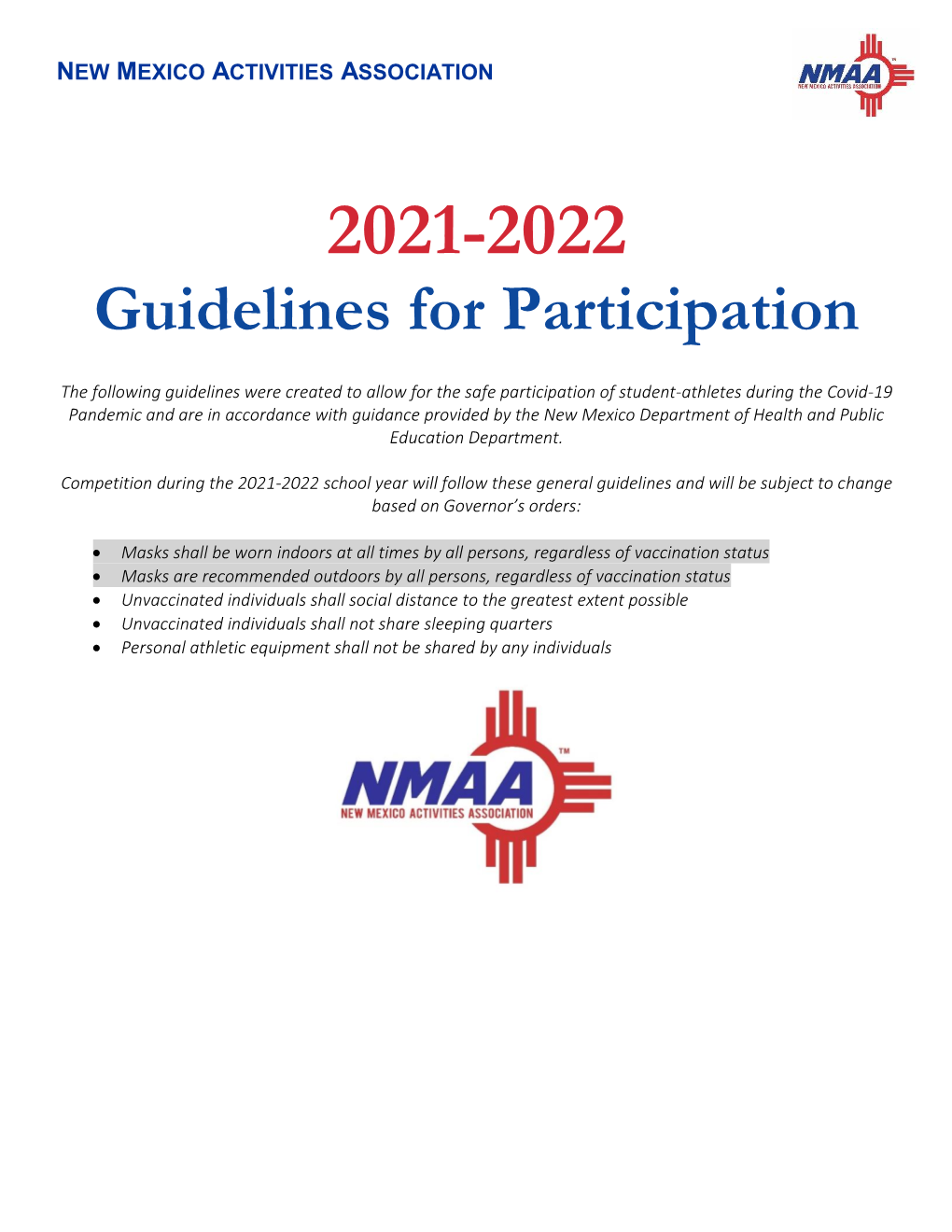 2021-2022 Guidelines for Participation