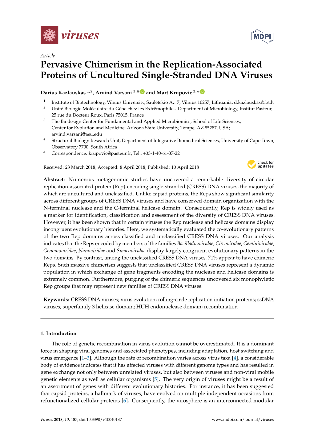 Pervasive Chimerism in the Replication-Associated Proteins of Uncultured Single-Stranded DNA Viruses