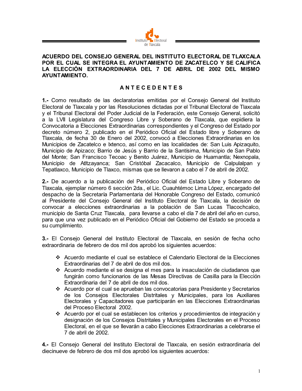 Acuerdo Del Consejo General Del Instituto Electoral De Tlaxcala