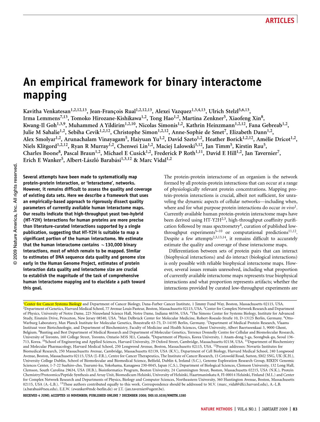 An Empirical Framework for Binary Interactome Mapping