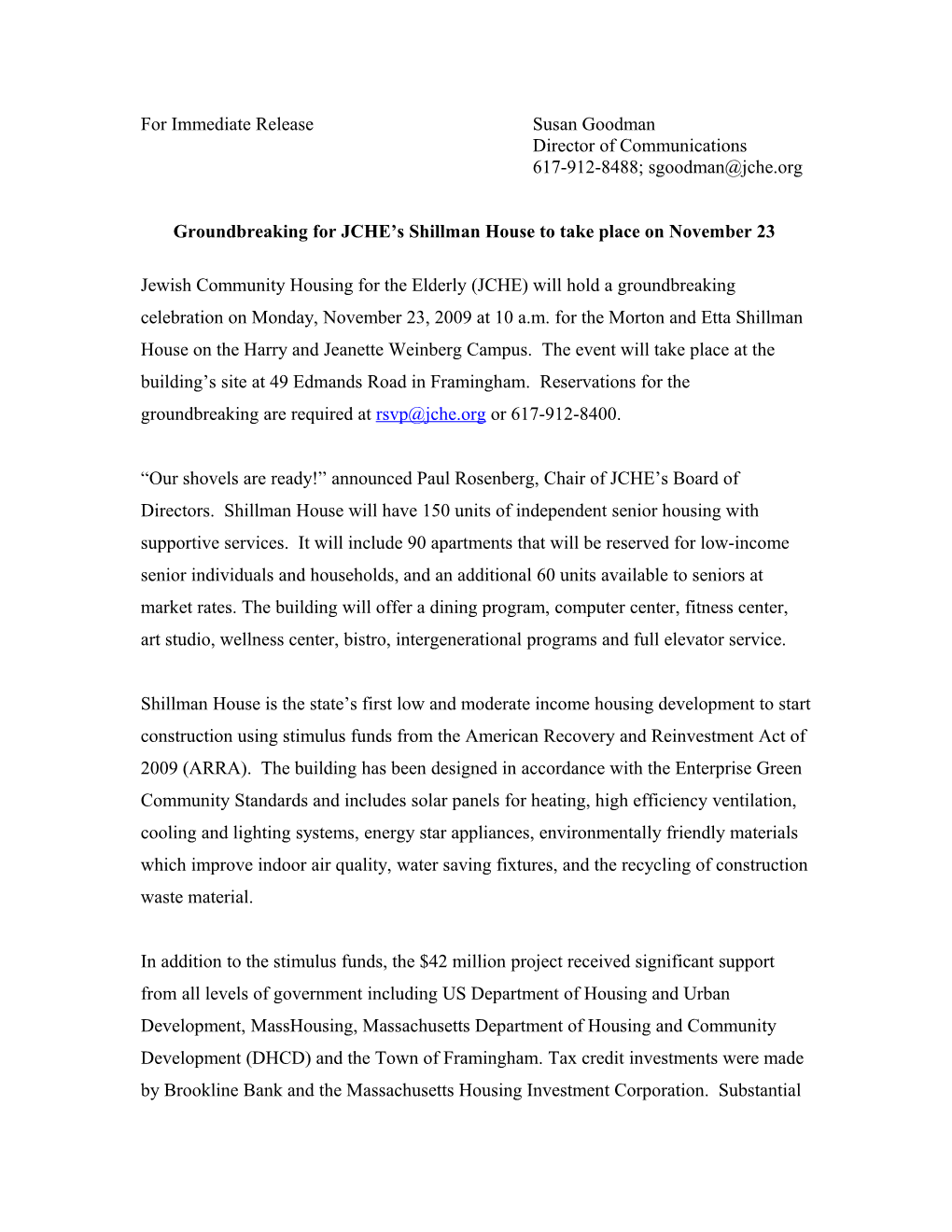 For Immediate Release s224