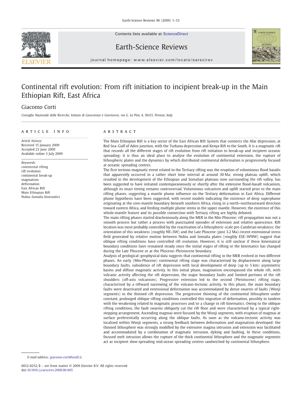 Continental Rift Evolution: from Rift Initiation to Incipient Break-Up in the Main Ethiopian Rift, East Africa