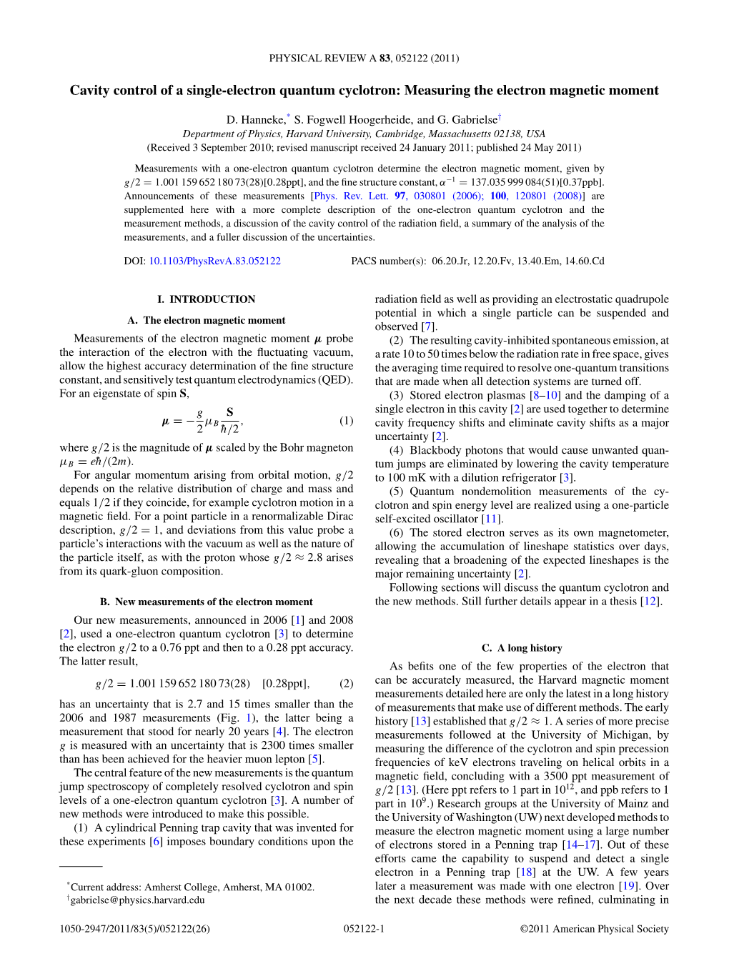 Cavity Control of a Single-Electron Quantum Cyclotron: Measuring the Electron Magnetic Moment