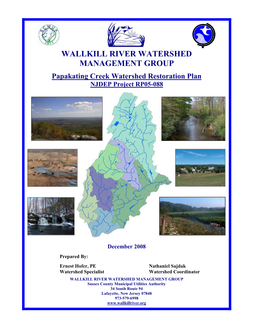 Papakating Creek Watershed Restoration Plan NJDEP Project RP05-088