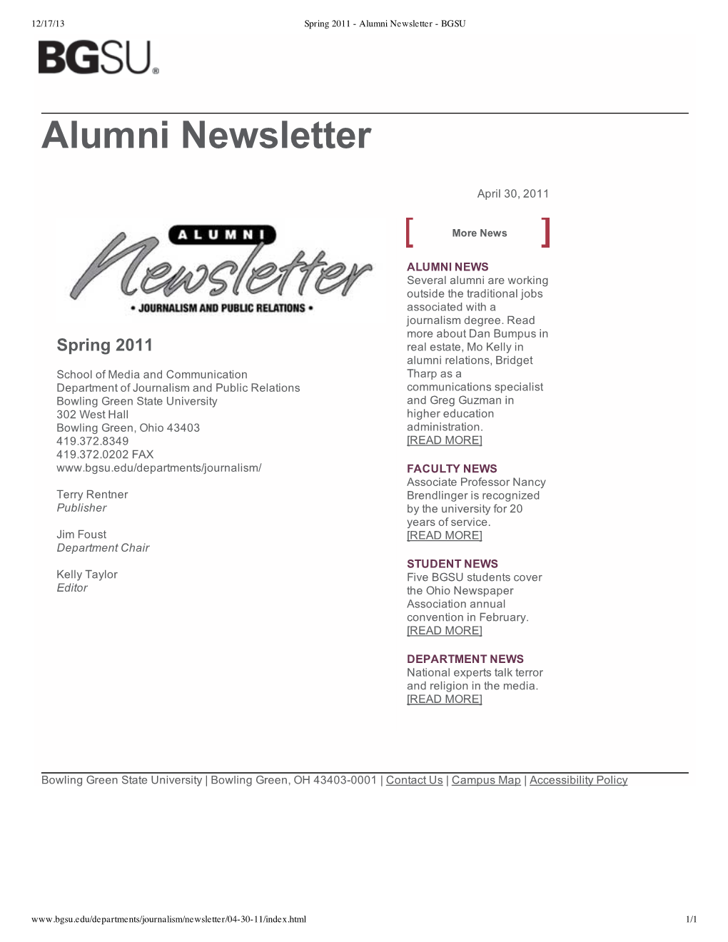Alumni Newsletter - BGSU