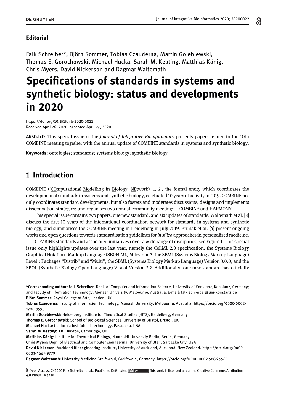 Journal of Integrative Bioinformatics 2020; 20200022