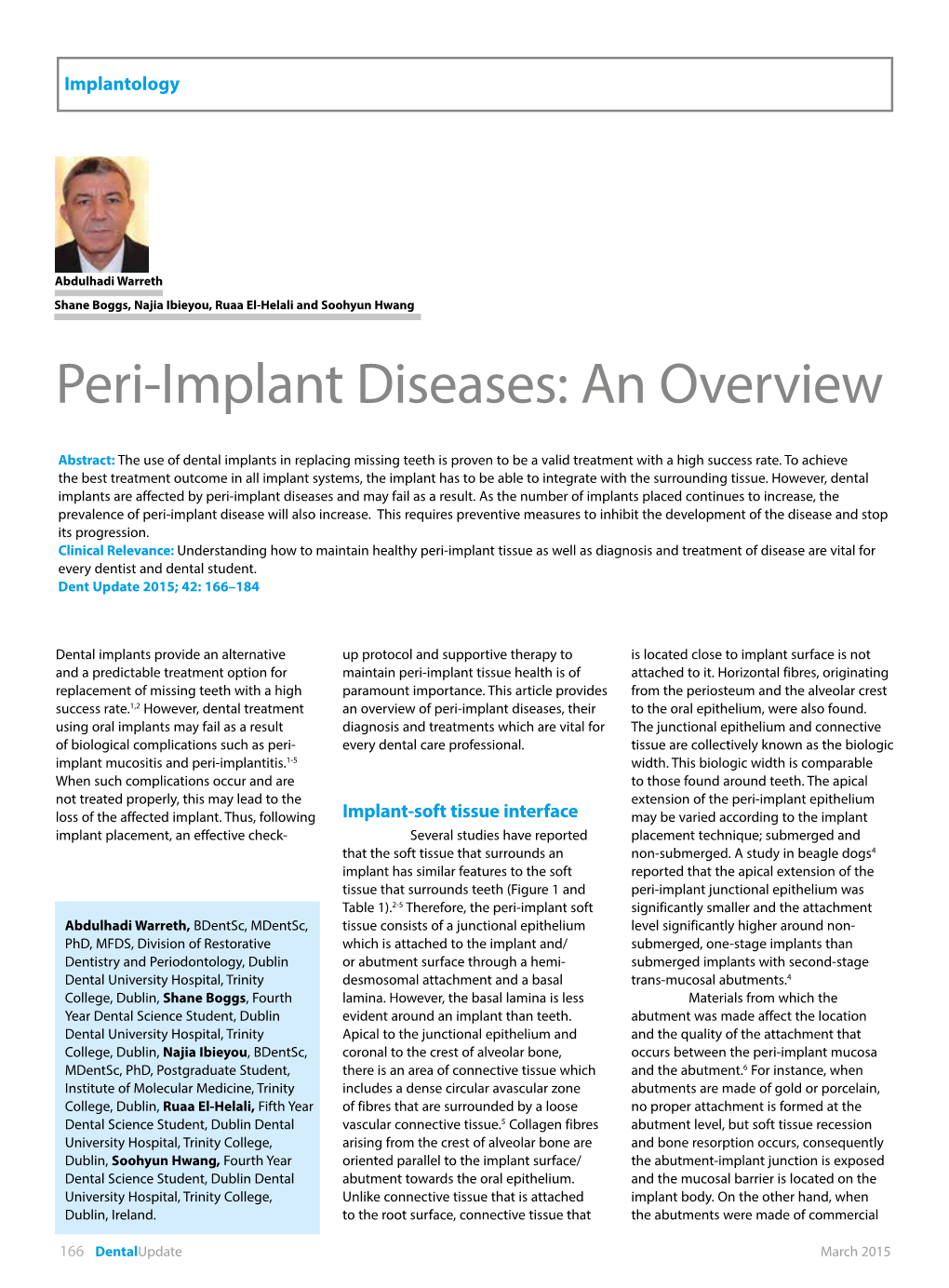 Peri-Implant Diseases: an Overview