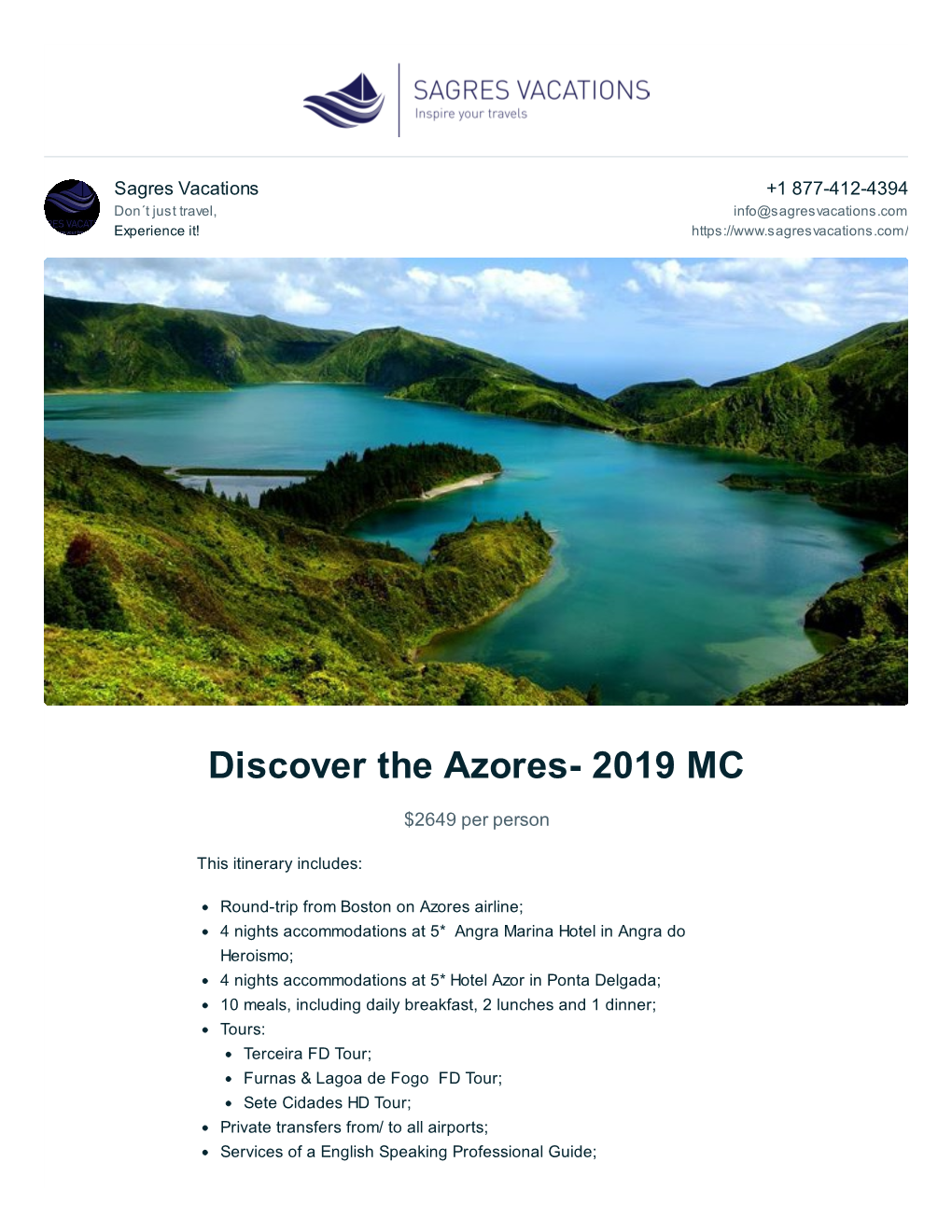 Discover the Azores- 2019 MC