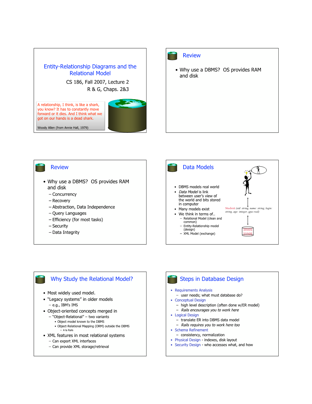 Entity-Relationship Diagrams and the Relational Model