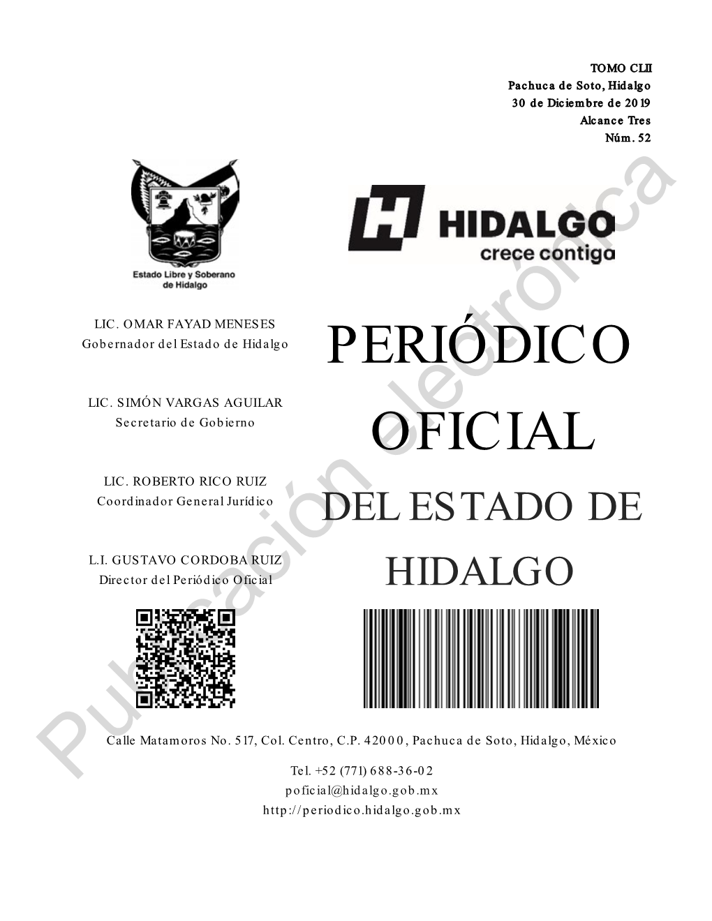 Periódico Oficial HIDALGO