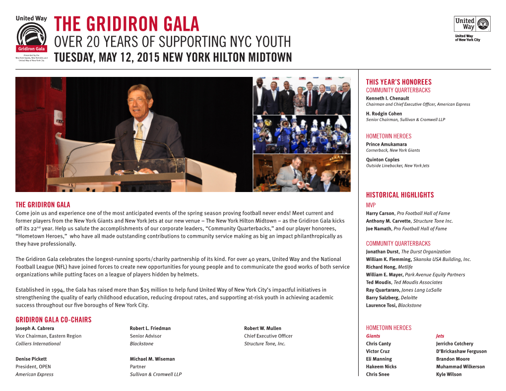 The Gridiron Gala Over 20 Years of Supporting Nyc Youth