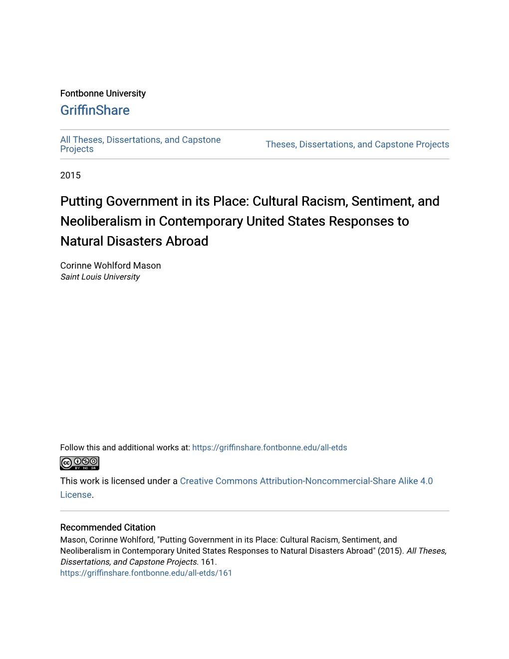 Cultural Racism, Sentiment, and Neoliberalism in Contemporary United States Responses to Natural Disasters Abroad