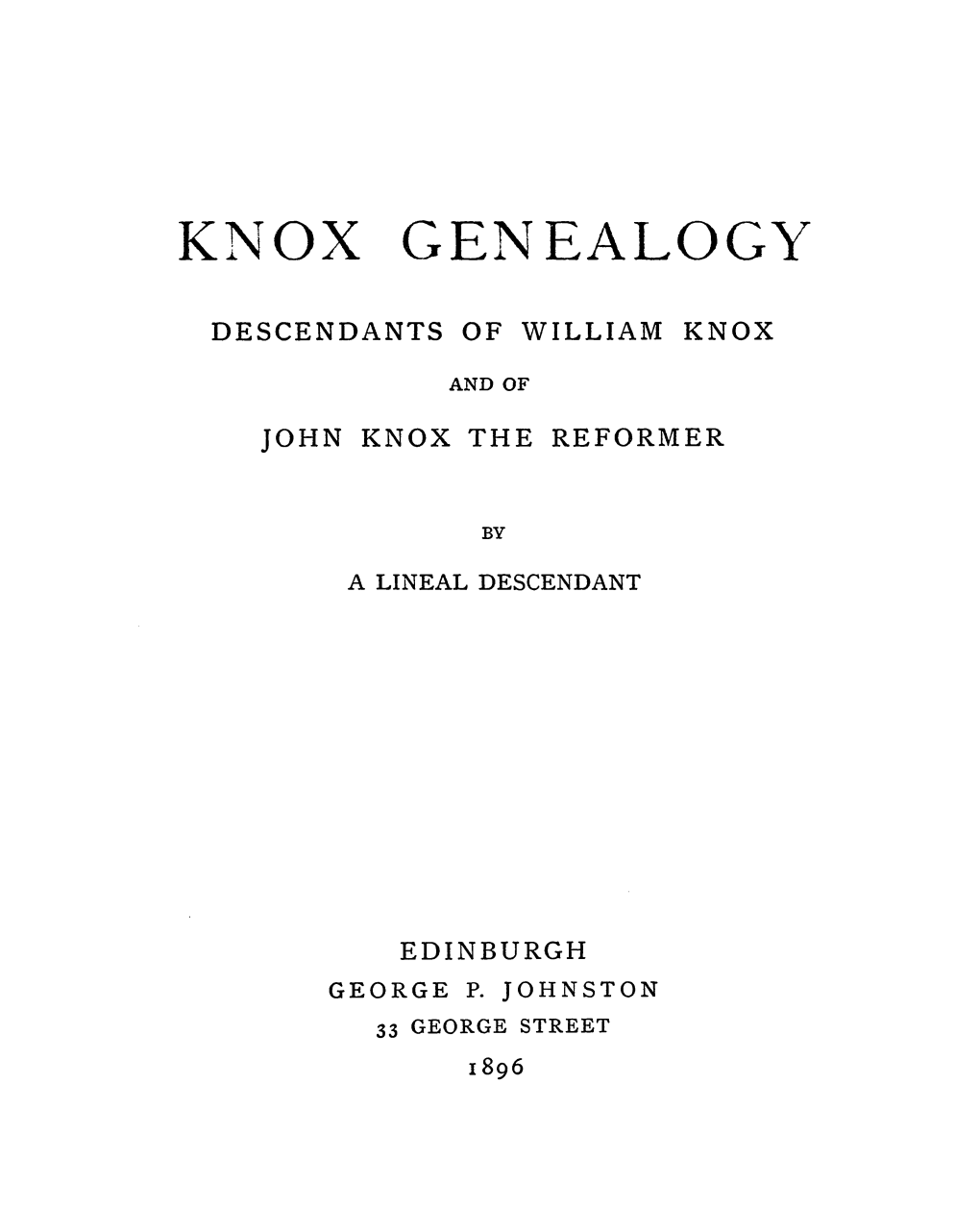 Knox Genealogy